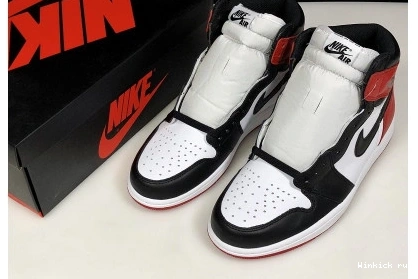 MENS “BLACK OG AIR RED WHITE JORDAN HIGH TOE”  BLACK-VARSITY 1 0810